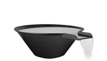 The Outdoor Plus 36" Round Cazo Water Bowl | Powder-Coated Metal | Black | OPT-R36PCWO-BLK