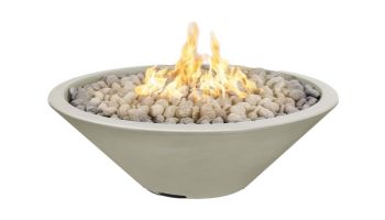 The Outdoor Plus 48" Round Cazo Fire Pit | GFRC Concrete | Narrow Ledge | Spark Ignition with Flame Sense - Natural Gas | Ash | OPT-CZNL48FSEN-ASH-NG