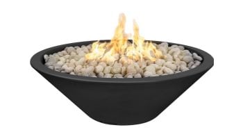 The Outdoor Plus 60" Round Cazo Fire Pit | Powder Coated Metal | Narrow Ledge | Match Lit - Liquid Propane | Black | OPT-CZNLPC60-BLK-LP