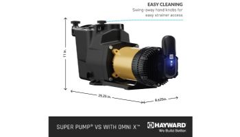Hayward SuperPump VS 615 Variable Speed Pump with OmniX | 1.65HP 230-115V | W3VSP26615