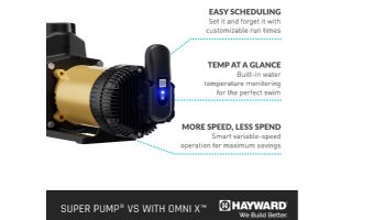 Hayward SuperPump VS 615 Variable Speed Pump with OmniX | 1.65HP 230-115V | W3VSP26615