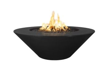 The Outdoor Plus 60" Round Cazo Fire Pit | Powder Coated Metal | Wide Ledge | Match Lit - Liquid Propane | Black | OPT-CZPC60-BLK-LP