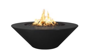 The Outdoor Plus 60" Round Cazo Fire Pit | Powder Coated Metal | Wide Ledge | Plug and Play Electronic Ignition - Natural Gas | Black | OPT-CZPC60EKIT-BLK-NG