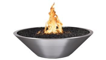 The Outdoor Plus 48" Round Cazo Fire Pit | Narrow Ledge | Spark Ignition with Flame Sense - Natural Gas | Stainless Steel | OPT-SS48FPFSEN-NG