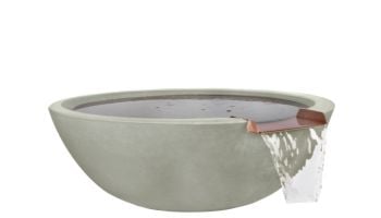 The Outdoor Plus 27" Round Sedona Water Bowl | GFRC Concrete | Ash | OPT-27RWO-ASH