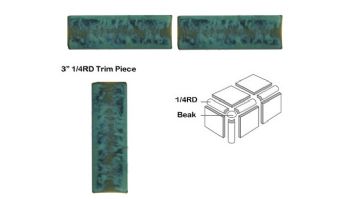 National Pool Tile Harmony 3" Trim Series | Pacific Blue | HS341 1/4RD