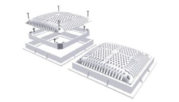 Hayward Square Hi Flow Drain Cover Inner and Outer Frame 2 Pack | 9" x 9" | White | WG1031HF2PAK2