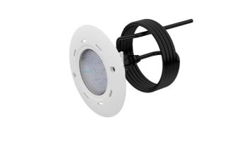 AquaStar Lite Star Adjustable Angle RGB + White LED Pool and Spa Light with Retrofit Adapter Kit for Blue Square Spectrum 360 Light Niches | 12V 17W | White Face Plate | LS101-S360-MULTI