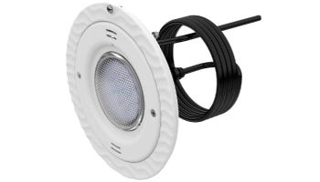 AquaStar Lite Star 20-Degree Adjustable Angle Blue LED Pool and Spa Light with Retrofit Adapter Kit for 8" SwimQuip Niches | 12V 9W | White Face Plate | LS101-SR-BLUE