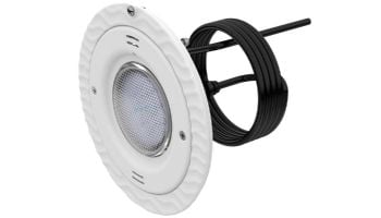 AquaStar Lite Star 20-Degree Adjustable Angle White LED Pool and Spa Light with Retrofit Adapter Kit for 8" SwimQuip Niches | 12V 9W | White Face Plate | LS101-SR-WHITE