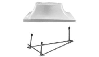 Global Pool Products 3 Bolt Base with Jig for 6' Diving Boards | 22" Hole Pattern | White | GPP-DB-3B6-W