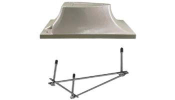 Global Pool Products 3 Bolt Base with Jig for 6' Diving Boards | 22" Hole Pattern | White | GPP-DB-3B6-W