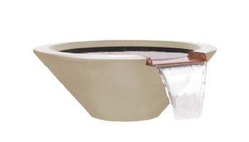 The Outdoor Plus 31" Round Cazo Water Bowl | GFRC Concrete | Limestone | OPT-31RWO-LIM