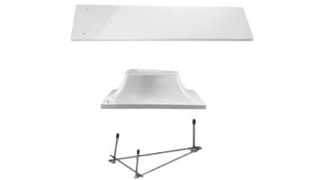 Global Pool Products 6' GX Diving Board 3 Bolt Base with Jig | White | GPP-DB-GX6-W-C