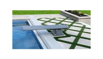 Global Pool Products 8' GX Diving Board 4 Bolt 12" Base with Jig and Spring Kit | Gray | GPP-DB-GX8-G-4B12-C