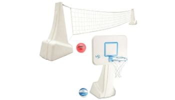 Dunn-Rite 2 in 1 Basketball/Volleyball Set with Stainless Steel Rim | BV700 STAINLESS