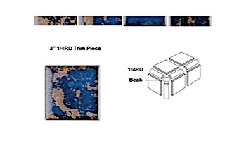 National Pool Tile Discovery Field 3" Trim | Terra Blue | DSF10N 1/4RD