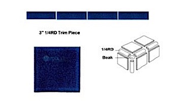National Pool Tile Discovery Field 3" Trim | Terra Blue | DSF10N 1/4RD