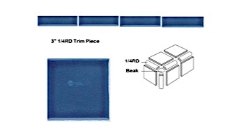 National Pool Tile Discovery Field 3x3 Trim | Caribbean Blue | DSF95N 1/4RD