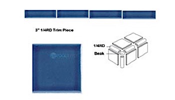 National Pool Tile Discovery Field 3" Trim | Terra Blue | DSF10N 1/4RD