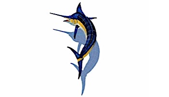 Ceramic Mosaic Marlin Reverse with Shadow 75 in x 43 in | M63R/SH