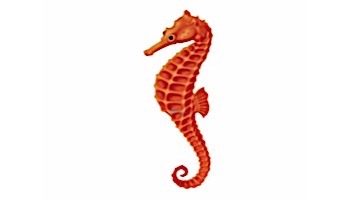 Porcelain Mosaic Orange Seahorse | 4" x 9" | PORC-SH17OR-9