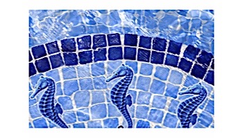 Porcelain Mosaic Blue Seahorse | 2" x 4" | PORC-SH17BL-4