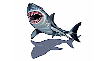 Porcelain Mosaic Shark with Shadow | 32" x 25" | PORC-SK36/SH