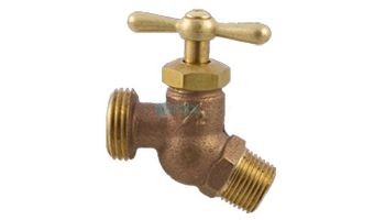 Aqualine Brass Hose Bibb No Kink T-Handle | 1/2" MIP x 3/4" MHT | HB-050M