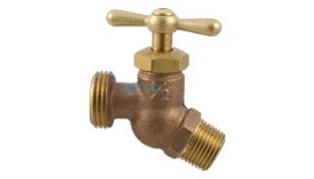 Aqualine Brass Hose Bibb No Kink T-Handle | 1/2" MIP x 3/4" MHT | HB-050M