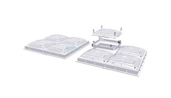 Hayward Dual Suction Hi-Flow Cover and In/Out Frame | 2-Pack 18"x18" | White | WG1033HF2PAK2