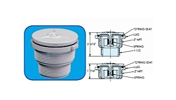 Hayward Hydrostatic Relief Valve 1.5 MIP Spring Loaded | White | SP1056