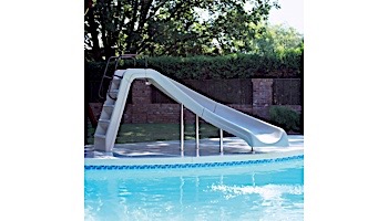 Inter-Fab White Water Pool Slide | Left Curve | Blue | WWS-CLB-SS
