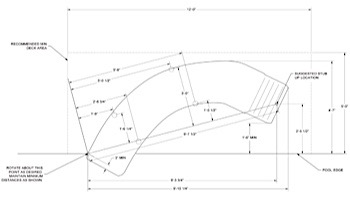 Inter-Fab White Water Pool Slide | Left Curve | Gray | WWS-CLG-SS
