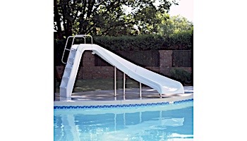 Inter-Fab White Water Pool Slide | Left Curve | Gray | WWS-CLG-SS