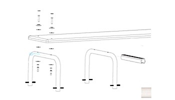 Inter-Fab U-Stands™ 18" U-Style Diving Standards Steel Base Only | Light Gray | DBU18049-9