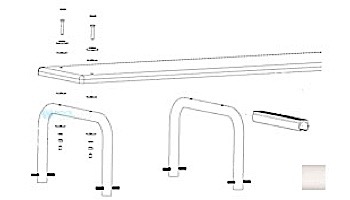 Inter-Fab U-Stands™ 18" U-Style Diving Standards Steel Base Only | Light Gray | DBU18049-9
