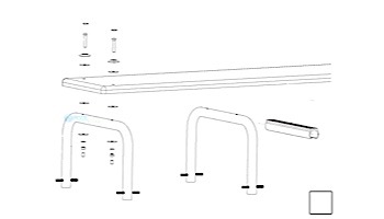 Inter-Fab U-Stands™ 24" U-Style Diving Standards Steel Base Only | White | DBU24049-1