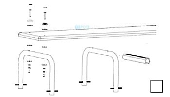 Inter-Fab U-Stands™ 24" U-Style Diving Standards Steel Base Only | White | DBU24049-1