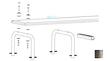 Inter-Fab U-Stands™ 18" U-Style Diving Standards Steel Base Only | Stainless Steel | DBU18049