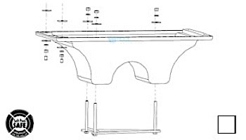 Inter-Fab 8' Los Arcos Acrylic Base Only with Jig | White | LOS8