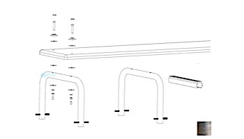 Inter-Fab U-Stands&trade; 12" U-Style Diving Standards Steel Base Only | Stainless Steel | DBU12049