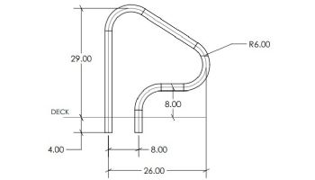SR Smith Economy 26" Figure 4 Grab Rail | Pair | 1.90" x 0.49" Thickness | 304 Stainless Steel | with Flanges & Escutcheons | G3DE049