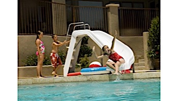 Inter-Fab White Water Pool Slide | Left Curve | White | WWS-CL-SS