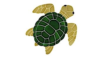 Artistry In Mosaics Turtle Classic Topview Natural Mosaic | Medium - 16" x 15" | TURNATTM