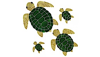 Artistry In Mosaics Turtle Classic Topview Natural Mosaic | Medium - 16" x 15" | TURNATTM