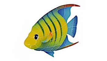 Artistry In Mosaics Banded Angel Fish Mosaic | Large Left - 12" x 13" | AFBMCOLL