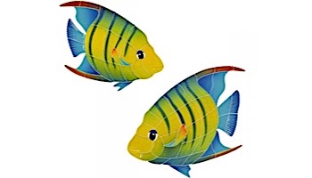 Artistry In Mosaics Banded Angel Fish Mosaic | Large Left - 12" x 13" | AFBMCOLL