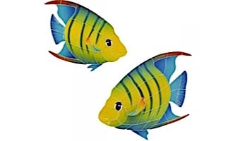 Artistry In Mosaics Banded Angel Fish Mosaic | Small Right - 9" x 10" | AFBMCORS