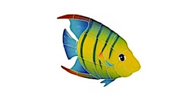 Artistry In Mosaics Banded Angel Fish Mosaic | Small Right - 9" x 10" | AFBMCORS